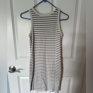 A New Day Black and White Halter Sheath Midi Dress